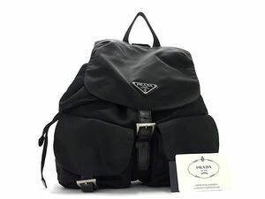 1円 ■美品■ PRADA プラダ B2811F テスートナイロン リュックサック バックパック レディース メンズ ブラック系 BG8547