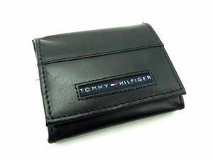 ■美品■ TOMMY HILFIGER トミーヒルフィガー コインケース コインパース 小銭入れ 財布 ウォレット ブラック系 DE2125