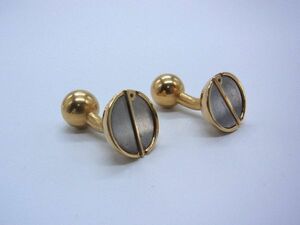 ■美品■ dunhill ダンヒル カフリンクス カフスボタン アクセサリー 紳士 メンズ ゴールド系 DD8135