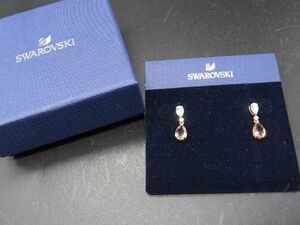 SWAROVSKI スワロフスキー クリスタル ピアス アクセサリー レディース ゴールド系×クリア×クリアピンク系 DE2443