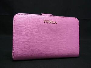 ■美品■ FURLA フルラ レザー 二つ折り 財布 ウォレット 小銭入れ 札入れ カード入れ レディース ピンク系 DE3290