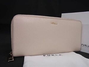 # new goods # unused # FURLA Furla leather round fastener long wallet wallet lady's beige group AV8786