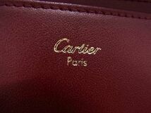 ■新品■未使用■ Cartier カルティエ マストライン レザー 二つ折り 長財布 ウォレット 札入れ カード入れ ボルドー系 AU8972_画像6