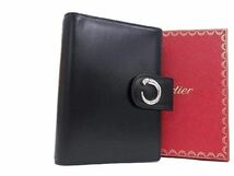 ■新品同様■ Cartier カルティエ パンテール レザー 6穴式 手帳カバー スケジュール帳 ブラック系 BJ2507_画像1