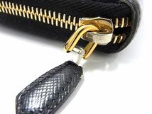 1円 PRADA プラダ サフィアーノレザー ラウンドファスナー 長財布 ウォレット 札入れ 小銭入れ カード入れ レディース ブラック系 FA7276_画像6