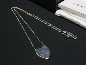 1 jpy # as good as new # GUCCI Gucci SV925 Heart necklace pendant accessory lady's silver group AZ2158