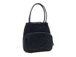 1 jpy # ultimate beautiful goods # ANTEPRIMA Anteprima PVC wire handbag tote bag lady's black group BG8730