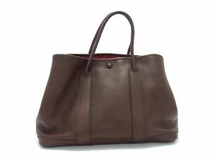 1円 ■美品■ HERMES エルメス ガーデンツイリーTPM レザー ハンドバッグ トートバッグ レディース メンズ ブラウン系 AW1343