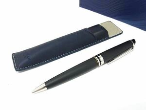 1円 ■極美品■ WATERMAN ウォーターマン ペンケース付き ツイスト式 ボールペン 文房具 筆記用具 ブラック系×シルバー系 AY2519