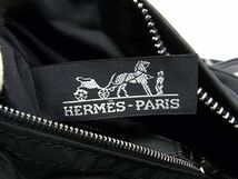 1円 HERMES エルメス アカプルコPM コットン シルバー金具 ハンドバッグ トートバッグ レディース メンズ ブラック系 FB0874_画像6