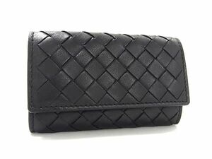 1円 ■極美品■ BOTTEGA VENETA ボッテガヴェネタ イントレチャート レザー コインケース コインパース 小銭入れ ブラック系 FA7464