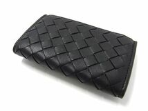 1円 ■極美品■ BOTTEGA VENETA ボッテガヴェネタ イントレチャート レザー コインケース コインパース 小銭入れ ブラック系 FA7464_画像2