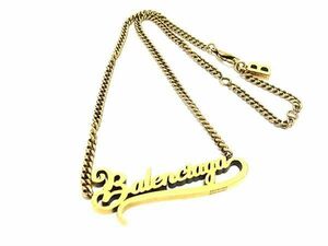 1円 ■美品■ BALENCIAGA バレンシアガ ネックレス ペンダント アクセサリー レディース メンズ ゴールド系 AW9290