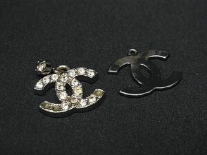 1円 CHANEL シャネル ココマーク 06P ラインストーン ネックレストップ アクセサリートップ メンズ レディース シルバー系 FB0637