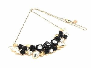 1円 ■美品■ SWAROVSKI スワロフスキー ラインストーン フラワー 花 ネックレス ペンダント アクセサリー ピンクゴールド系 AW8976