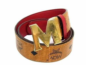 1 jpy MCM M si- M monogram Visee tos pattern leather belt lady's men's brown group FA5630