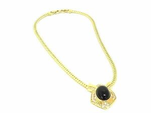 1 jpy # beautiful goods # NINA RICCI Nina Ricci rhinestone necklace pendant accessory lady's gold group BK1491