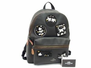 1 jpy # ultimate beautiful goods # COACH Coach F59375 Disney collaboration leather Mickey Mouse rucksack backpack black group BA9713kiZ