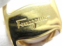 1円 ■美品■ Salvatore Ferragamo フェラガモ ヴァラ スカーフリング スカーフ留め アクセサリー レディース ゴールド系 AW9231_画像3