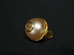 1 jpy CHANEL Chanel here Mark 28 pearl one-side ear only clip type earrings accessory lady's gold group × white group FB0626