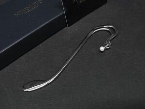 ■美品■ MIKIMOTO ミキモト 本真珠 アコヤ真珠 パール 約2mm 音符 ブックマーク ブックマーカー 栞 しおり シルバー系 DD2647