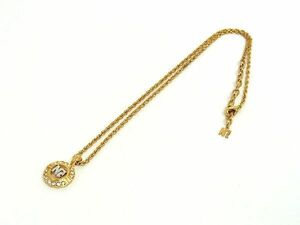 ■極美品■ NINA RICCI ニナリッチ ラインストーン ネックレス ペンダント アクセサリー レディース ゴールド系 DD5835