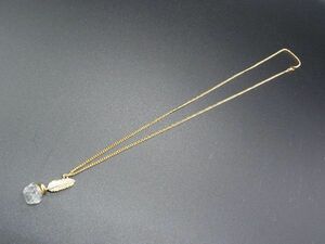 ■美品■ SWAROVSKI スワロフスキー 羽根ペンモチーフ ネックレス ペンダント アクセサリー レディース ゴールド系 DD8653