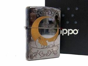 ZIPPO ジッポー ムーンライト ラバーズ 2011年製 高級ライター オイルライター 喫煙グッズ レディース シルバー系 DE3274