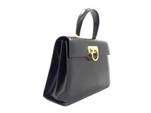 ■極美品■ Salvatore Ferragamo フェラガモ EA 212181 ガンチーニ レザー 2WAY ワンハンドル ハンドバッグ ショルダー ブラック系 AW5619_画像2