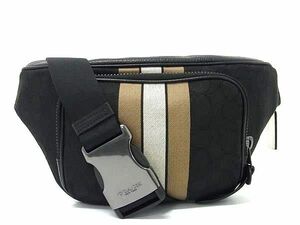 1 jpy # beautiful goods # COACH Coach C5386 ton pson signature canvas × leather body bag men's lady's black group FA6084