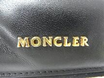 1円 MONCLER モンクレール レザー 折りたたみ財布 ウォレット 財布 首掛け ネックストラップ メンズ レディース ブラック系 AY1123_画像5