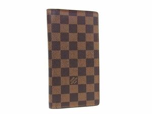 1円 ■美品■ LOUIS VUITTON ルイヴィトン N62228 ダミエ ポルトフォイユ ロン 二つ折り 長財布 ウォレット カード入れ ブラウン系 AY1098