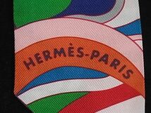 1円 ■極美品■ HERMES エルメス Faubourg Rainbow【フォーブルレインボー】シルク100% リボンスカーフ ツイリー ピンク系 FA6869_画像3