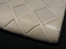 1円 BOTTEGA VENETA ボッテガヴェネタ イントレチャート レザー コインケース コインパース 小銭入れ アイボリー系 FA6854_画像5