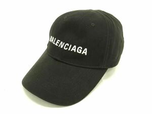 1円 BALENCIAGA バレンシアガ コットン100％ ベースボールキャップ 帽子 表記サイズ L 59cm レディース メンズ ブラック系 FA6463