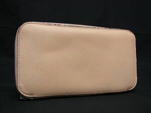 1 jpy Valextravarek -stroke la leather round fastener long wallet wallet . inserting change purse . card inserting lady's beige group FA6686