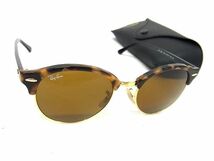 1円 ■極美品■ Ray-Ban レイバン RB 4246 1160 51□19 145 3N クラブラウンド べっ甲調 サングラス メガネ 眼鏡 ブラック系 AZ2706_画像1