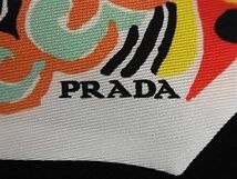 1円 ■美品■ PRADA プラダ 1FF008 シルク100% 総柄 ツイリー リボンスカーフ レディース マルチカラー AZ3404_画像3