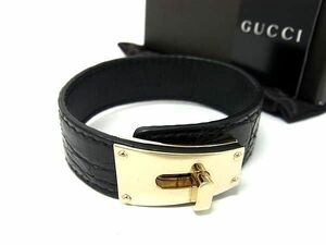 1 иен # прекрасный товар # GUCCI Gucci 137 022 1766 18 кожа браслет аксессуары женский мужской оттенок черного × оттенок серебра FA7053