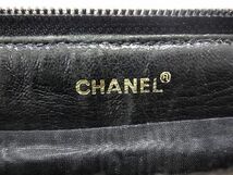 1円 CHANEL シャネル ココマーク キャビアスキン ラウンドファスナー 長財布 ウォレット 小銭入れ 札入れ レディース ブラック系 FA8079_画像4