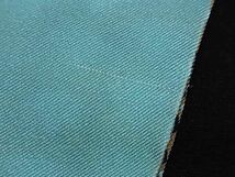 1円 FENDI フェンディ ラッピー シルク100% 総柄 ツイリー リボンスカーフ レディース ライトブルー系×マルチカラー AZ2751_画像6