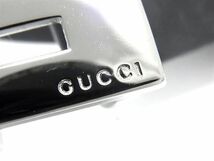 1円 GUCCI グッチ 036 2194 1498 レザー シルバー金具 ベルト 表記サイズ 75・30 メンズ ブラック系 AZ3239_画像4