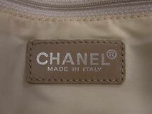 1円 CHANEL シャネル ココマーク ニュートラベルライン ナイロンキャンバス×レザー トートバッグ ショルダーバッグ ベージュ系 AX6616_画像6