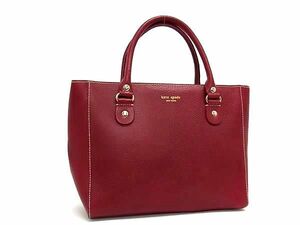 1円 ■美品■ kate spade ケイトスペード レザー ハンドバッグ トートバッグ レディース レッド系 FA7994