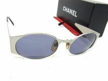 1円 ■美品■ CHANEL シャネル 06926 45002 ロゴ サングラス メガネ 眼鏡 レディース シルバー系 AZ2707_画像1