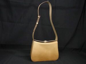 1 jpy # beautiful goods # Salvatore Ferragamo Ferragamo E218208 gun chi-ni leather one shoulder bag shoulder .. lady's beige group AX6648