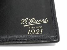 1円 GUCCI グッチ 257017 2778 バンブー レザー 三つ折り 財布 ウォレット 小銭入れ 札入れ メンズ カーキ系 AX6769_画像6