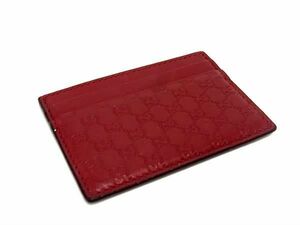 1 jpy # beautiful goods # GUCCI Gucci 476010 525040 micro Guccisima leather card-case pass case ticket holder lady's red group AX6767