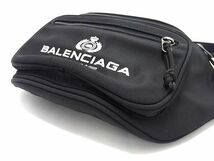 1円 ■極美品■ BALENCIAGA バレンシアガ 482389 エクスプローラーBB mode ナイロン ウエストポーチ ボディバッグ ブラック系 FB0742_画像4