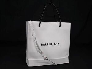 1 иен # прекрасный товар # BALENCIAGA Balenciaga покупка большая сумка M кожа 2WAY ручная сумочка плечо наклонный .. слоновая кость серия FB0746